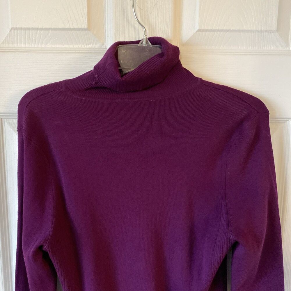 Chico’s Sweater Women’s Size 1 Purple Long Sleeve High Neck Pullover Stretch - Picture 7 of 10